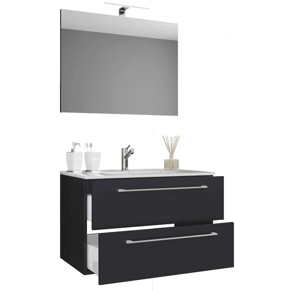 Wohnen Badezimmer Komplett*Waschtisch mit Spiegel fürs Bad - Gloriella (zweiteilig)