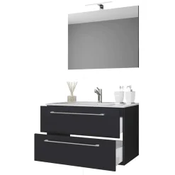 Wohnen Badezimmer Komplett*Waschtisch mit Spiegel fürs Bad - Gloriella (zweiteilig)