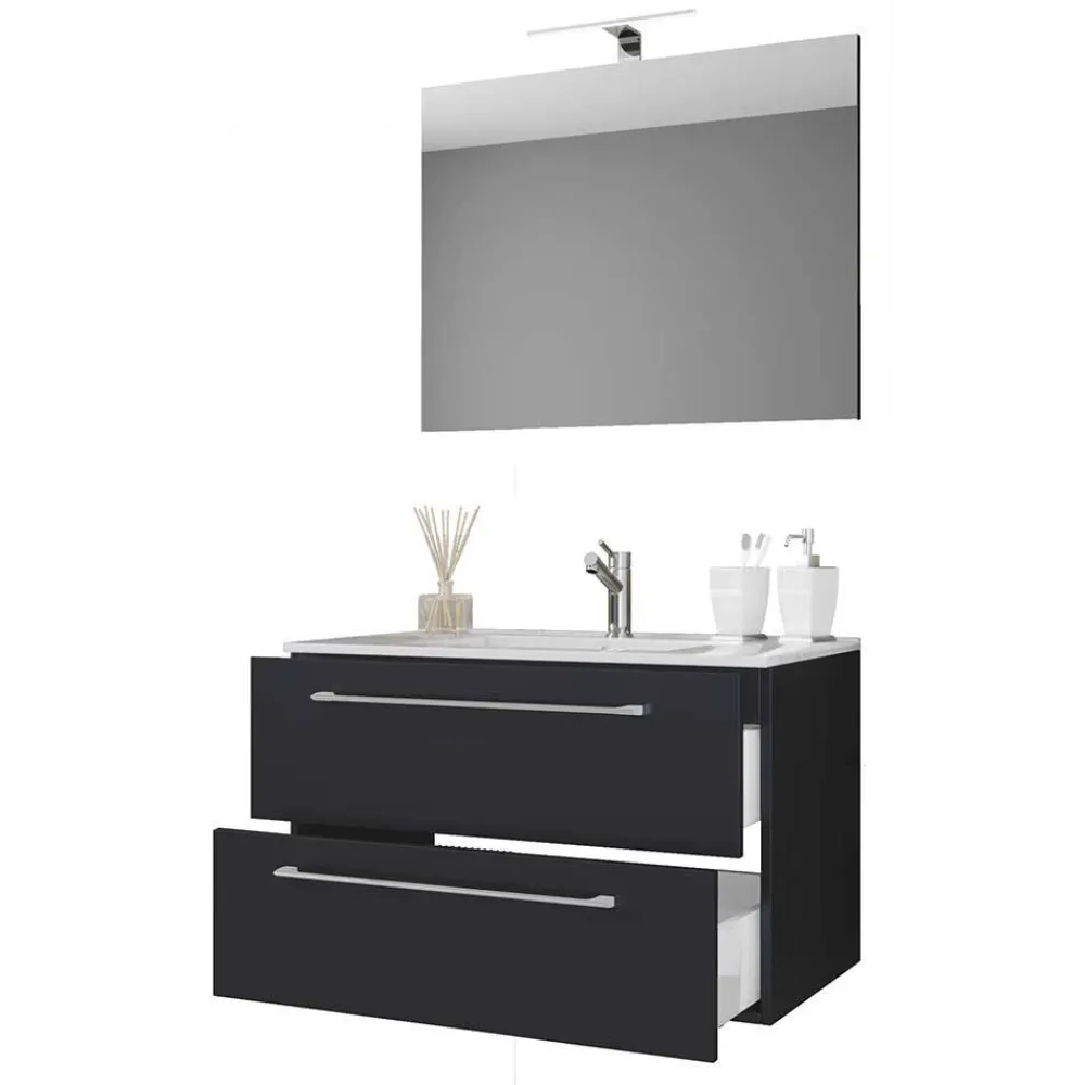 Wohnen Badezimmer Komplett*Waschtisch mit Spiegel fürs Bad - Gloriella (zweiteilig)