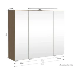 Wohnen Glasmöbel*Waschtisch Set mit Midischrank fürs Bad - Leitha (dreiteilig)