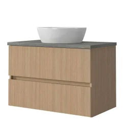 Wohnen Glasmöbel*Waschtisch Set mit Midischrank fürs Bad - Leitha (dreiteilig)