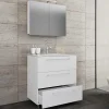 Wohnen Badezimmer Komplett*Waschtisch und Spiegelschrank in Weiß - Ipsum (zweiteilig)