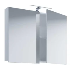 Wohnen Badezimmer Komplett*Waschtisch und Spiegelschrank in Weiß - Ipsum (zweiteilig)