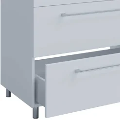 Wohnen Badezimmer Komplett*Waschtisch und Spiegelschrank in Weiß - Ipsum (zweiteilig)