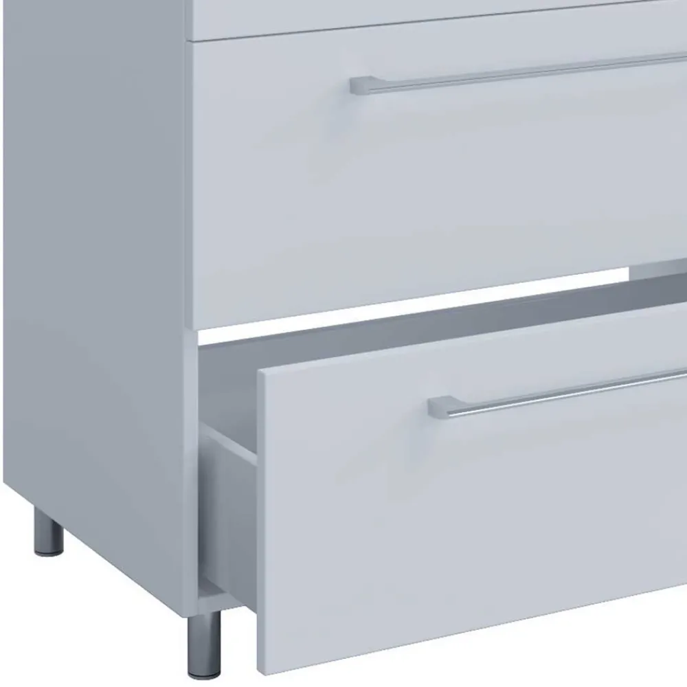 Wohnen Badezimmer Komplett*Waschtisch und Spiegelschrank in Weiß - Ipsum (zweiteilig)