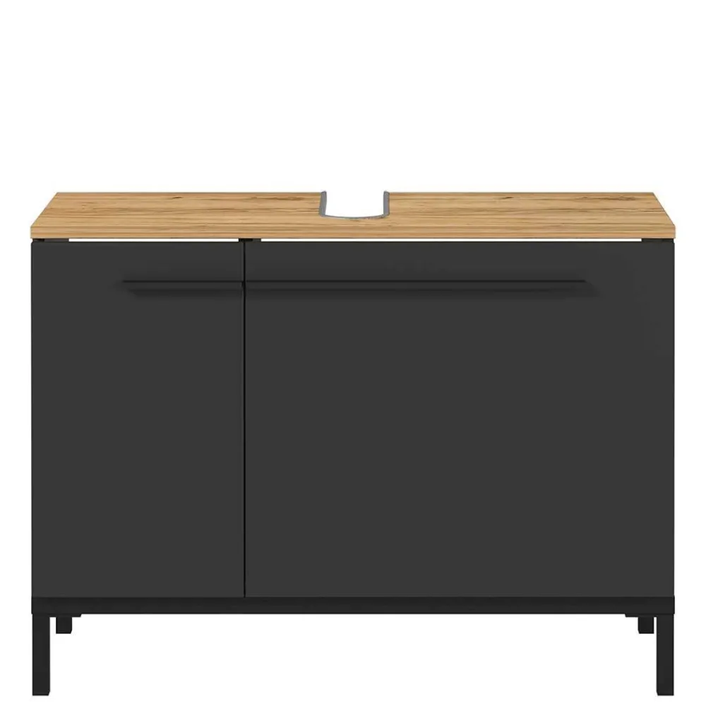 Wohnen Waschtisch|Waschbeckenunterschränke*Waschtisch Unterschrank in Dunkelgrau - Lucrino