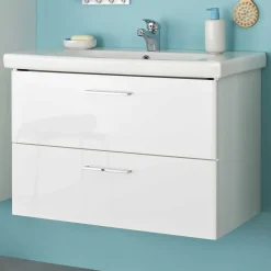 Wohnen Waschtisch|Waschbeckenunterschränke*Waschtischkonsole in Weiß - Bahare