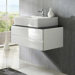 Wohnen Waschtisch-Konsole in Weiß mit Dunkelgrau - Impulse