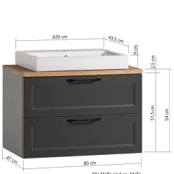 Wohnen Waschtisch|Waschbeckenunterschränke*Waschtischkonsole mit Aufsatzbecken - Novelya