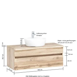 Wohnen Waschtischkonsole mit Aufsatzbecken - Agiruan