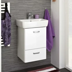 Wohnen Waschtischkonsole mit Becken in Weiß - Yennja