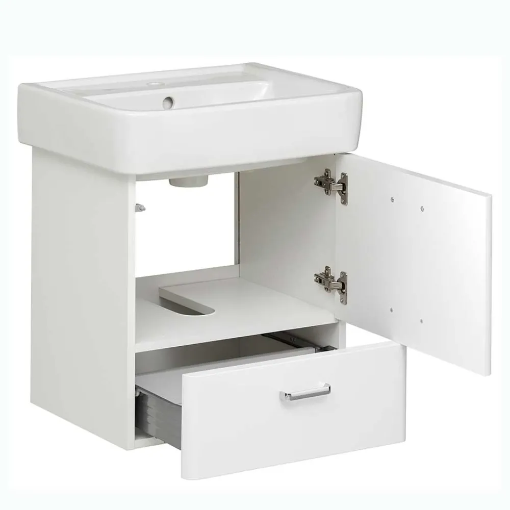 Wohnen Waschtischkonsole mit Becken in Weiß - Yennja