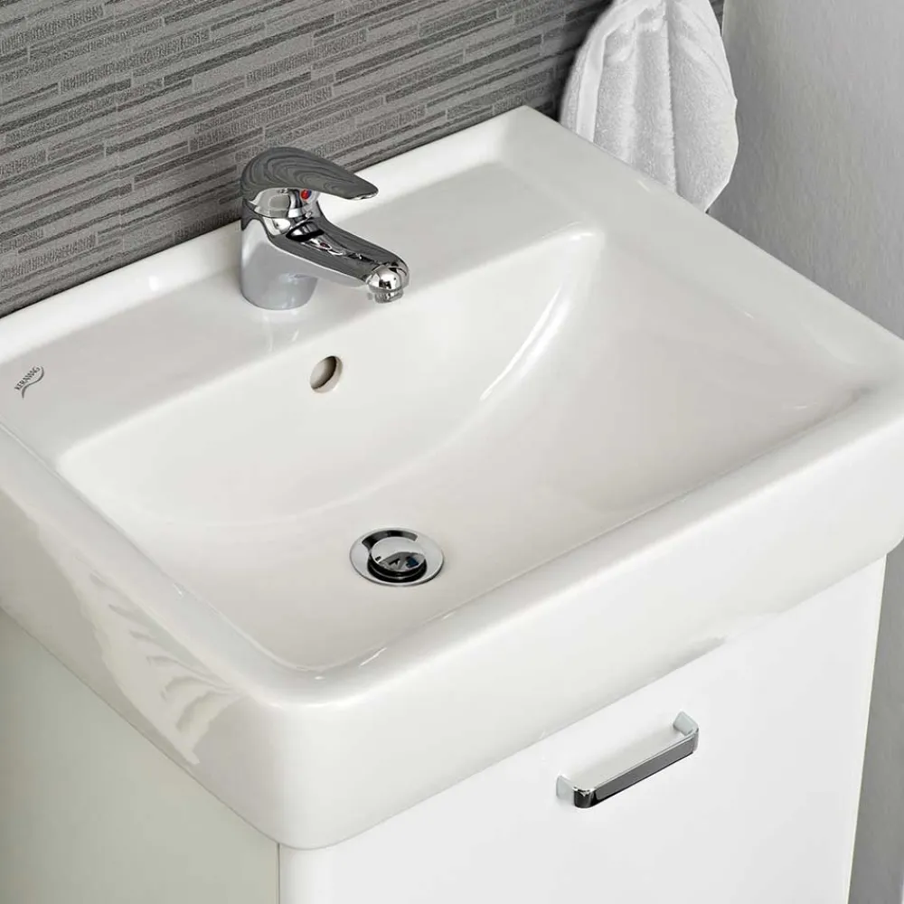 Wohnen Waschtischkonsole mit Becken in Weiß - Yennja