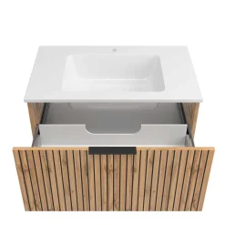 Wohnen Waschtischkonsole mit Oberschrank Set - Crystoga (dreiteilig)