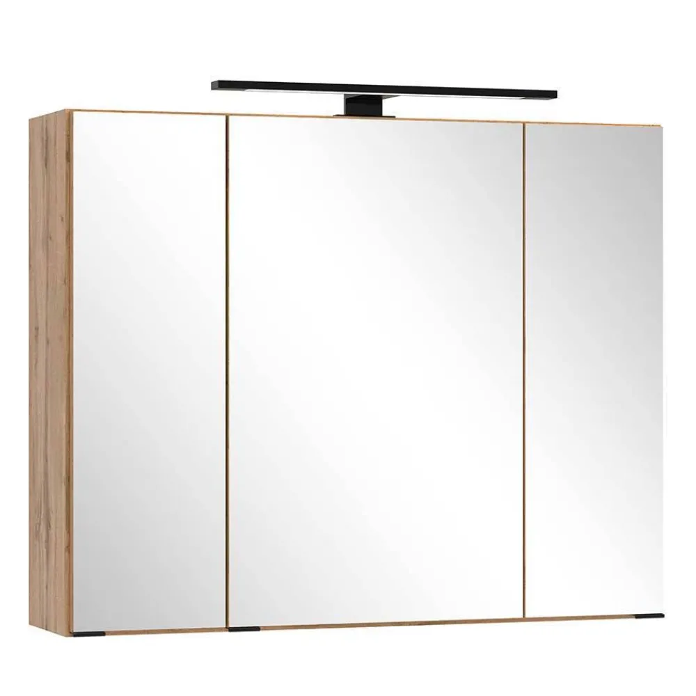 Wohnen Waschtischkonsole mit Oberschrank Set - Crystoga (dreiteilig)