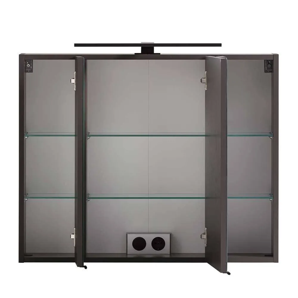 Wohnen Badezimmer Komplett*Waschtischkonsole und Spiegelschrank Set - Novelya (zweiteilig)