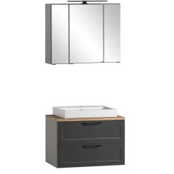 Wohnen Badezimmer Komplett*Waschtischkonsole und Spiegelschrank Set - Novelya (zweiteilig)