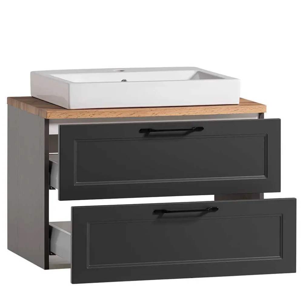 Wohnen Badezimmer Komplett*Waschtischkonsole und Spiegelschrank Set - Novelya (zweiteilig)