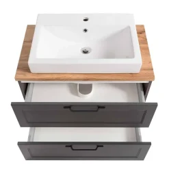 Wohnen Badezimmer Komplett*Waschtischkonsole und Spiegelschrank Set - Novelya (zweiteilig)