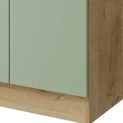 Wohnen Skandinavische Möbel|Waschtisch*Waschtischschrank in Graugrün und Eiche Optik - Spiritana