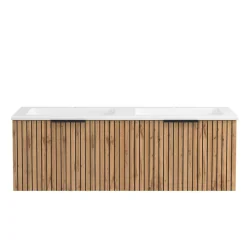 Wohnen Waschtischschrank mit Doppel-Einlassbecken - Crystoga