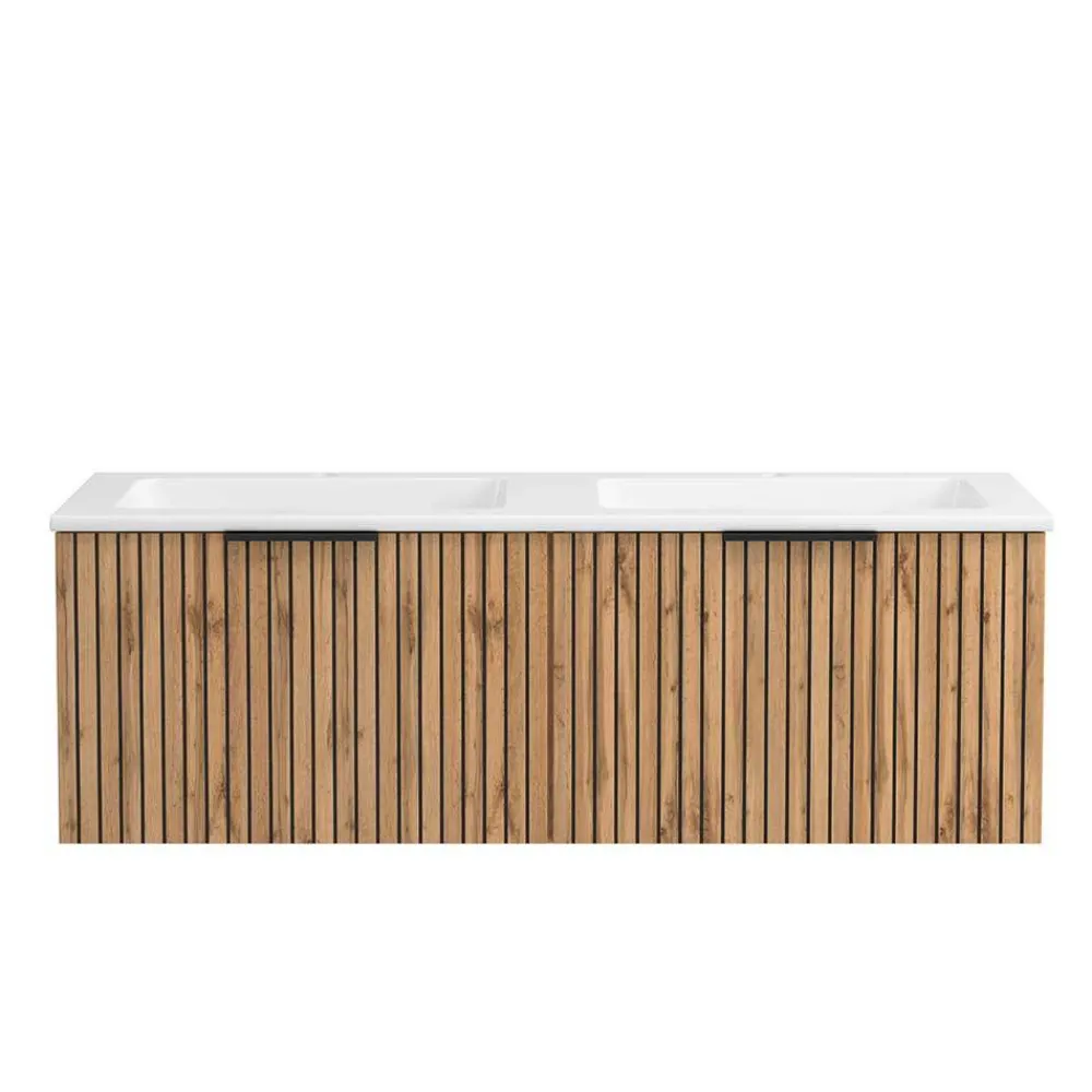 Wohnen Waschtischschrank mit Doppel-Einlassbecken - Crystoga