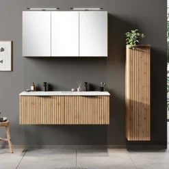 Wohnen Waschtischschrank mit Doppel-Einlassbecken - Crystoga