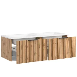 Wohnen Waschtischschrank mit Doppel-Einlassbecken - Crystoga