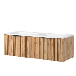 Wohnen Waschtischschrank mit Doppel-Einlassbecken - Crystoga