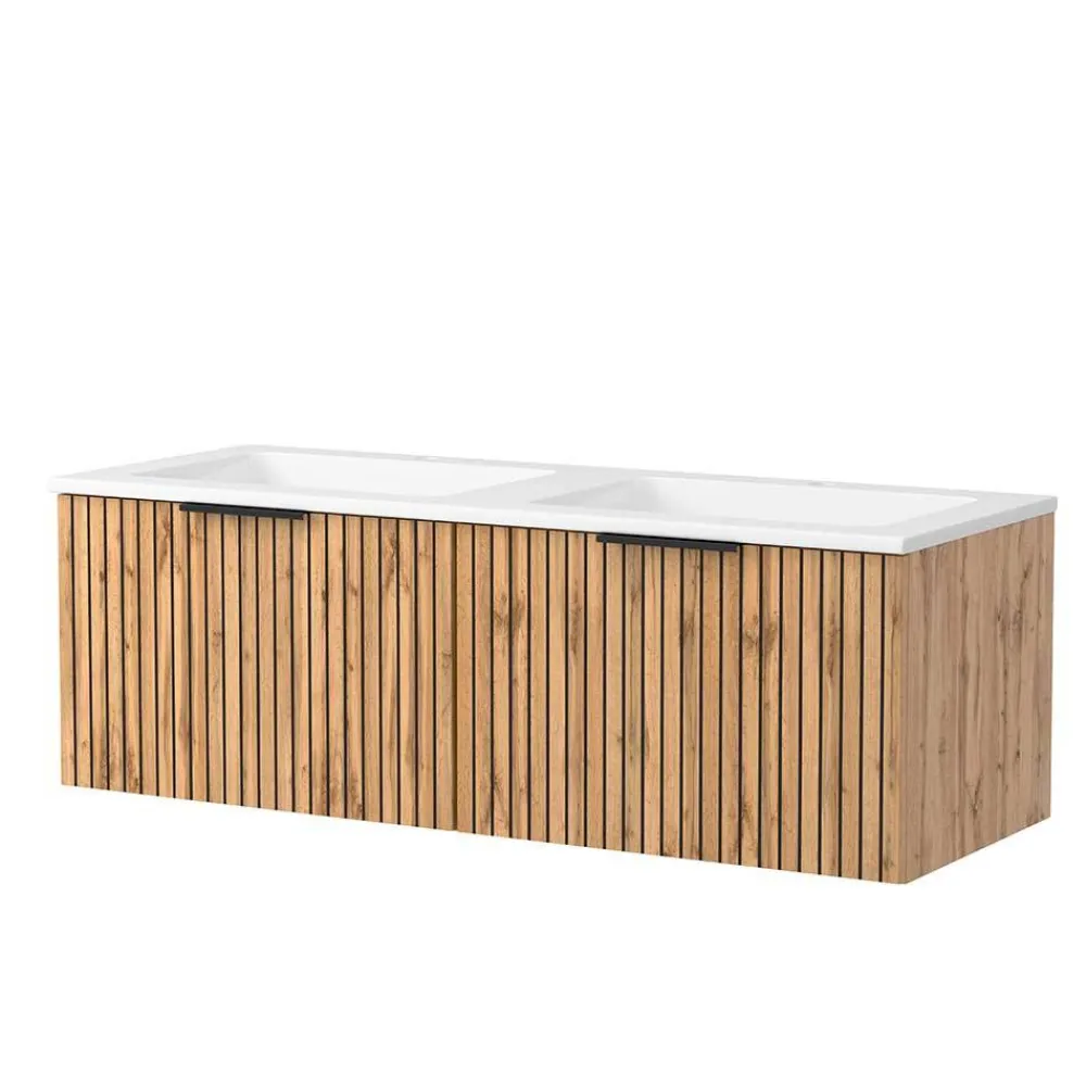 Wohnen Waschtischschrank mit Doppel-Einlassbecken - Crystoga