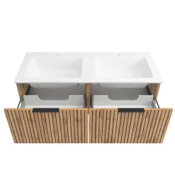 Wohnen Waschtischschrank mit Doppel-Einlassbecken - Crystoga