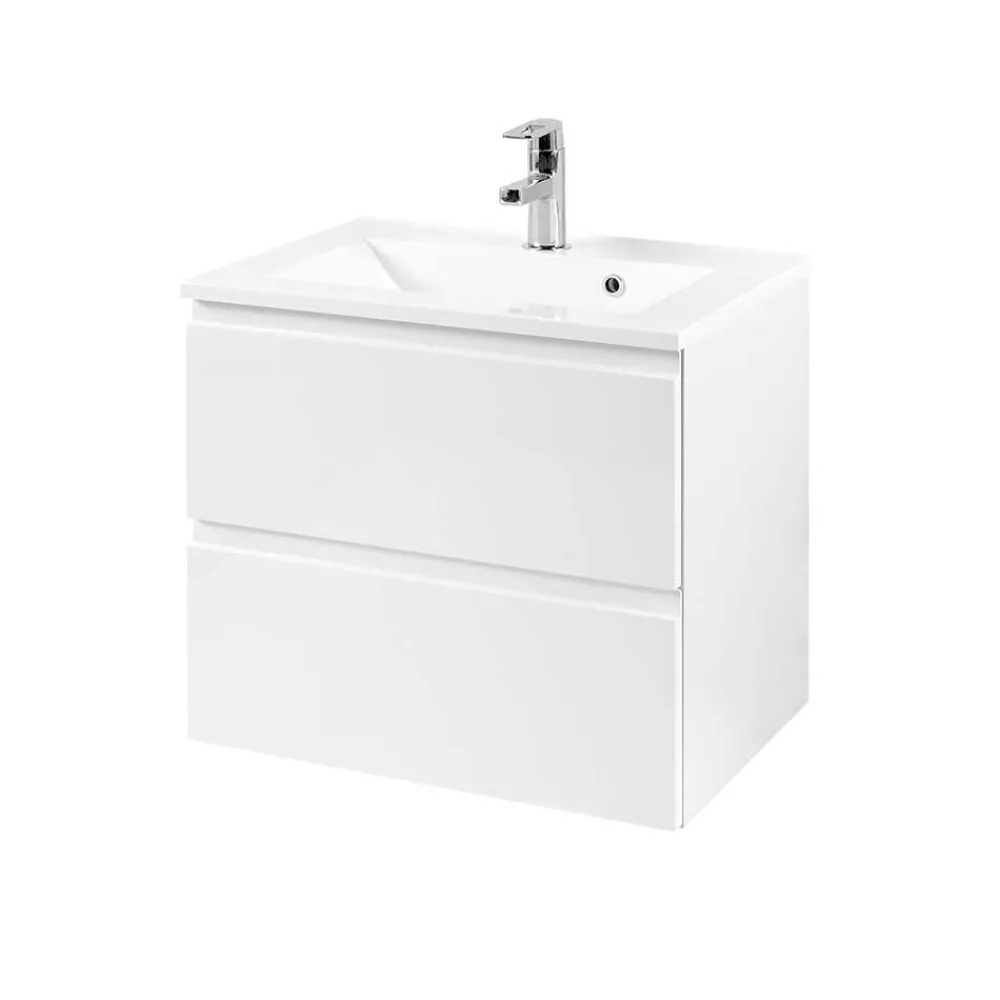 Wohnen Waschtisch|Waschbeckenunterschränke*Waschtischunterschrank Concetada in Hochglanz Weiß
