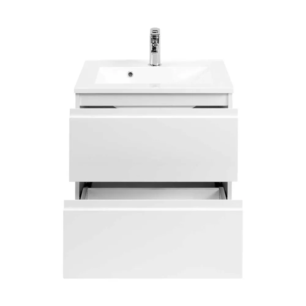 Wohnen Waschtisch|Waschbeckenunterschränke*Waschtischunterschrank Concetada in Hochglanz Weiß