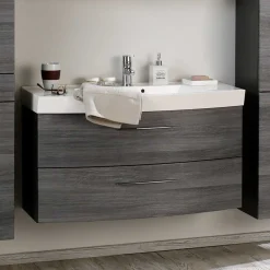 Wohnen Waschtisch|Waschbeckenunterschränke*Waschtischunterschrank Darina in Grau Holzdekor