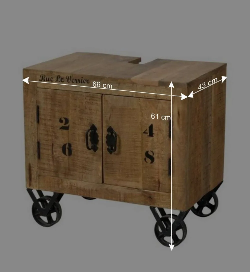 Wohnen Waschtischunterschrank Indri auf Rollen