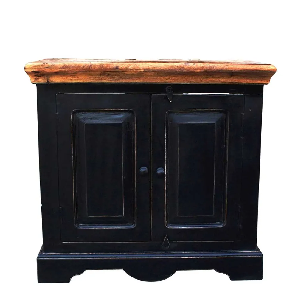 Wohnen Waschtisch|Waschbeckenunterschränke*Waschtischunterschrank Sentiments in Schwarz Mangobaum