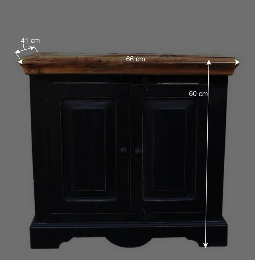 Wohnen Waschtisch|Waschbeckenunterschränke*Waschtischunterschrank Sentiments in Schwarz Mangobaum