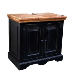 Wohnen Waschtisch|Waschbeckenunterschränke*Waschtischunterschrank Sentiments in Schwarz Mangobaum