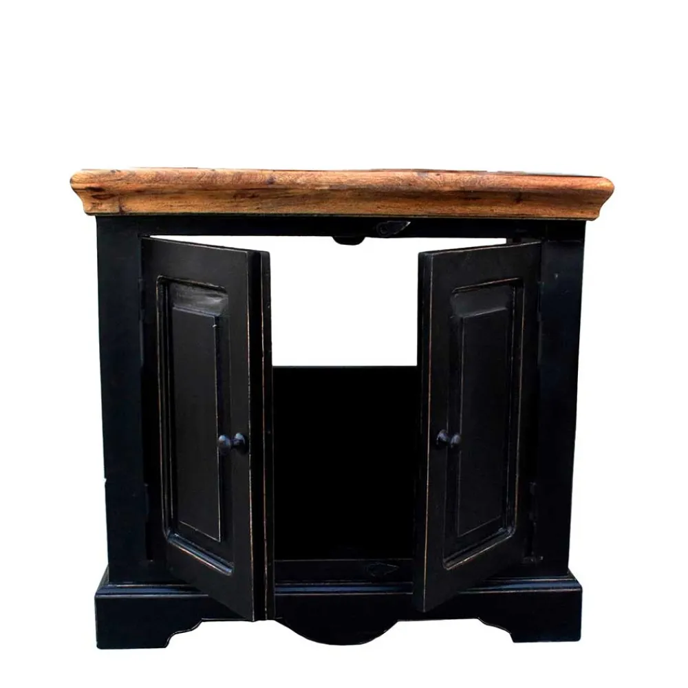 Wohnen Waschtisch|Waschbeckenunterschränke*Waschtischunterschrank Sentiments in Schwarz Mangobaum