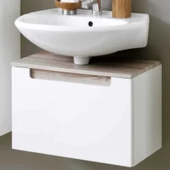 Wohnen Waschtisch|Waschbeckenunterschränke*Waschtischunterschrank Tymos in Weiß Hochglanz