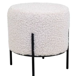 Wohnen Hocker*Webplüsch Hocker in Weiß - Janluca