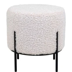 Wohnen Hocker*Webplüsch Hocker in Weiß - Janluca