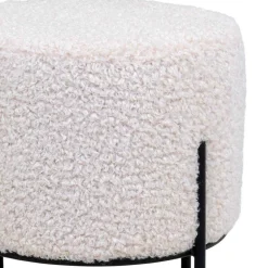 Wohnen Hocker*Webplüsch Hocker in Weiß - Janluca