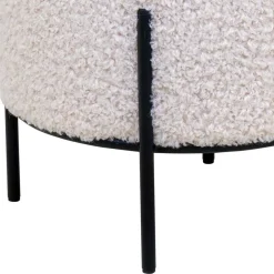 Wohnen Hocker*Webplüsch Hocker in Weiß - Janluca
