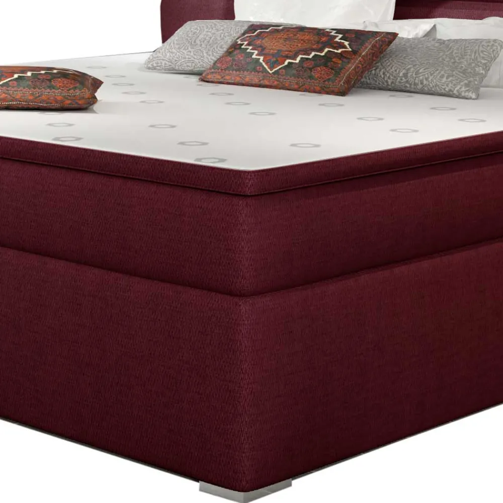 Wohnen Betten|Betten*Webstoff Boxbett in Magenta - Kitchin