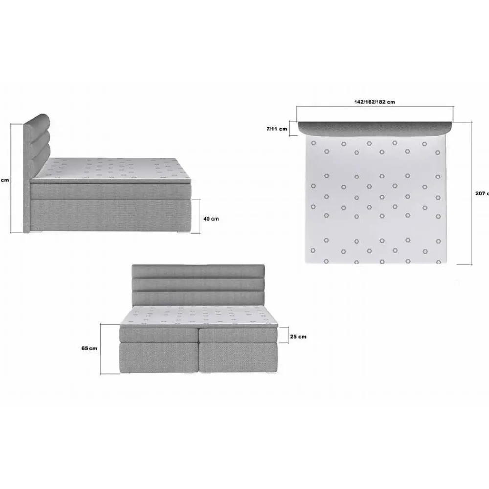 Wohnen Betten|Betten*Webstoff Boxbett in Magenta - Kitchin