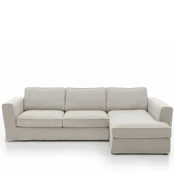 Wohnen Webstoff Ecksofa in Hellgrau - Coisma