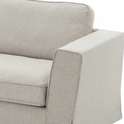 Wohnen Webstoff Ecksofa in Hellgrau - Coisma