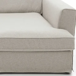 Wohnen Webstoff Ecksofa in Hellgrau - Coisma