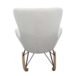 Wohnen Skandinavische Möbel|Stühle*Webstoff Schaukelstuhl in Weiß - Dario